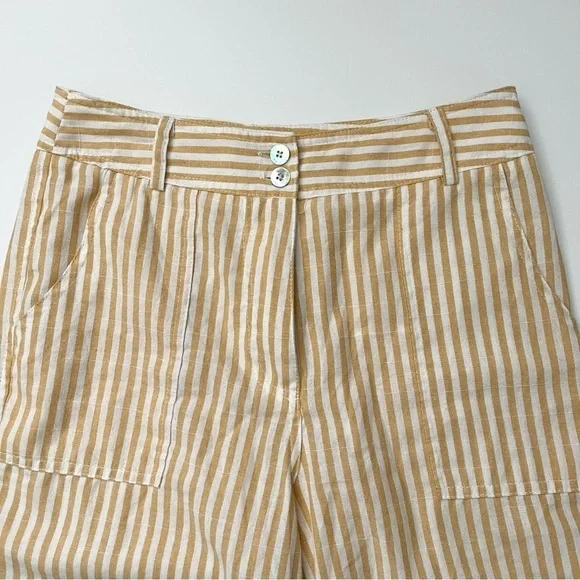 Molly Bracken Yellow & White Stripes Wide Leg Pants US XS - Picture 3 of 7